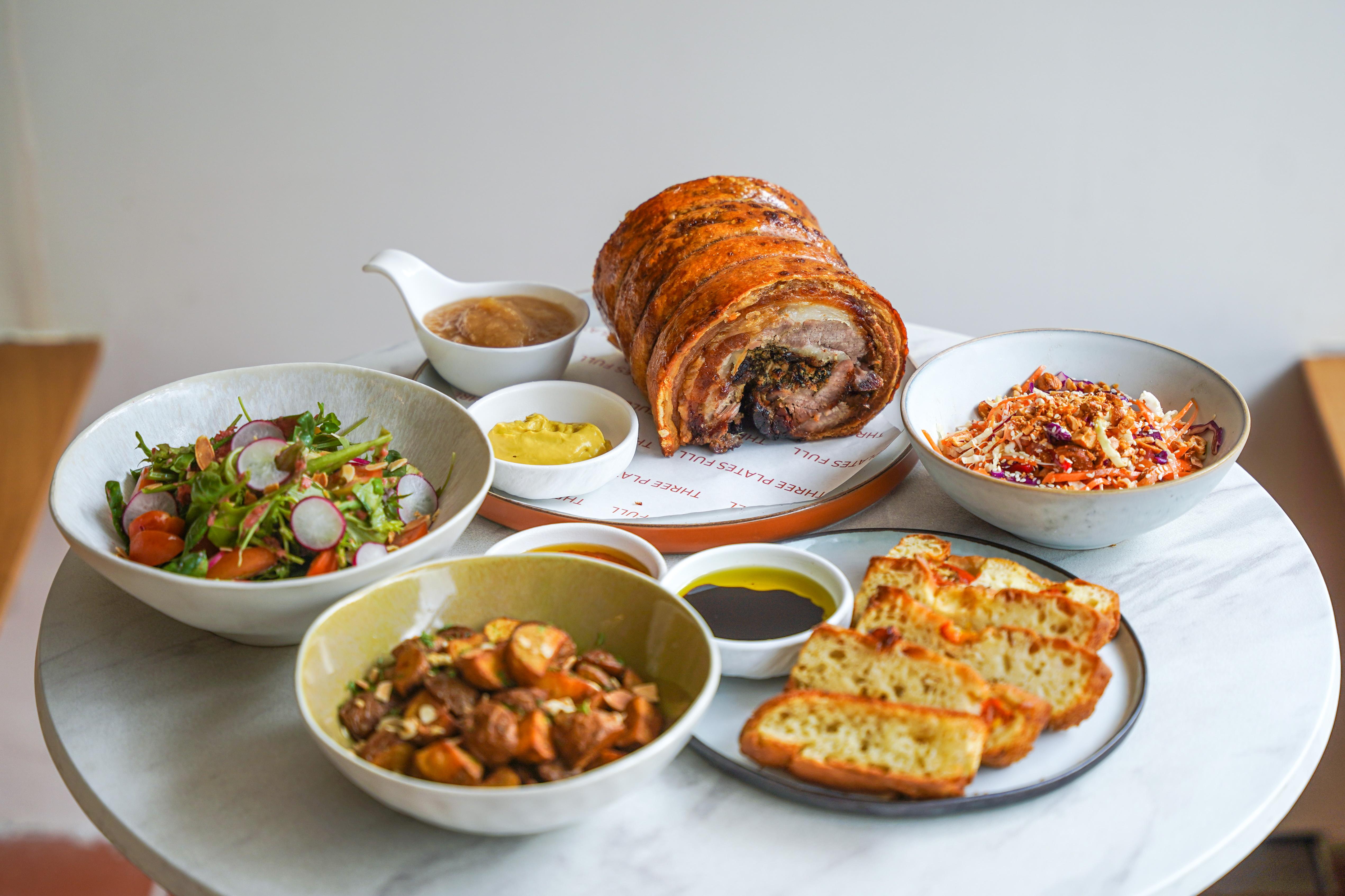 feast on three plates full's christmas porchetta set for a cracklingly perfect pork celebration